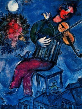 The blue fiddler contemporary Marc Chagall Oil Paintings